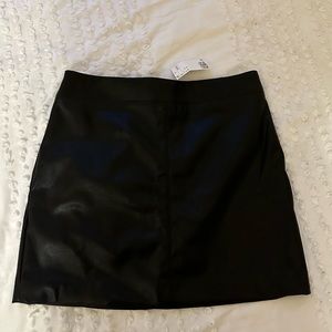 H&M Black Leather Skirt